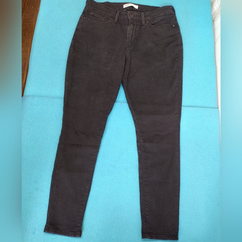Signature By Levi's Women's High Rise Skinny Jeans Black W31 L28